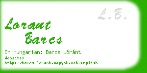 lorant barcs business card